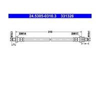 ATE 24.5305-0310.3 Tubo Freno Posteriore Per Ford Fiesta IV Scorpio I
