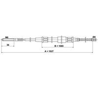 2 x Cavo freno a mano ATE per SEAT, VW GOLF II, JETTA II, TOLEDO I