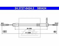 Cavo freno a mano 24.3727-0424.2 ATE per MERCEDES-BENZ CLASSE E CLASSE E T-Model