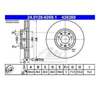 ATE 2X Dischi Del Freno Anteriore 3040 Ventilati Per Opel Grandland X 75 A18