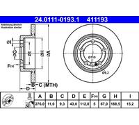 ATE 2X DISCHI FRENANTI Ø 276 Per Mercedes-Benz