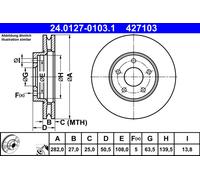 ATE 2X DISCHI FRENANTI Ø 282 Ventilati Per Ford Focus IV Berlina HM