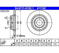 ATE 2X Dischi Freno Ø271Mm Voll Per Ford Focus IV Turnier 1.5 EcoBoost 1.0