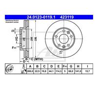 ATE 2x Disco Freni Anteriore 2690 Ventilato per Dacia Duster Hm _24.0123-0119.1