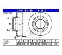 ATE 2x Disco Freni Anteriore 2720 Pieno per lada Niva 2121 2123 24.0112-0130.1