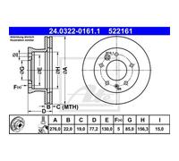 ATE 2x Disco Freni Anteriore 2760 Ventilato per Mercedes-Benz Sprinter 3-T