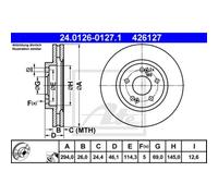 ATE 2x Disco Freni Anteriore 2940 Ventilato per Hyundai Santa Fé I Sm