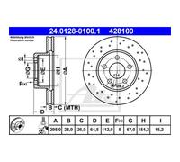 ATE 2x Disco Freni Anteriore Ø295 MM per Mercedes-Benz Modello T S204