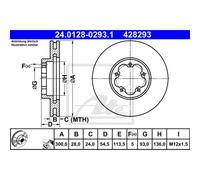 ATE 2x Disco Freni Anteriore Ø300 MM Ventilato per Ford Transit