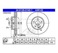 ATE 2x Disco Freni Anteriore Ø300 per Mercedes-Benz / Mixto Box W639 113 CDI