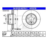 ATE 2x Disco Freni Anteriore 3000 Ventilato per BMW 3er Touring F31 1er F20