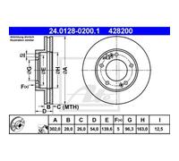 COPPIA DISCHI FRENO ANT ATE KIA SORENTO I 2.4 102KW 02> 24012802001