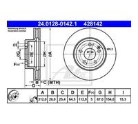 ATE 2x Disco Freni Anteriore 3120 Ventilato per Mercedes-Benz