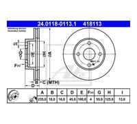 ATE 2X Disco Freno Anteriore 2350 Ventilato Per Mazda MX-5 I NA 323 P V BA