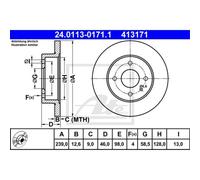 ATE 2X Disco Freno Anteriore 2390 Voll Per Alfa Romeo 33 907A 905 Alfasud