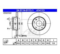 ATE 2X Disco Freno Anteriore 2620 Completo Per Land Rover Freelander LN LN