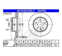 ATE 2X Disco Freno Anteriore 2760 Ventilato Per Mercedes-Benz Vito Bus 638