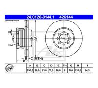 ATE 2X Disco Freno Anteriore 2900 Ventilato Per Mercedes-Benz Sprinter 5-T