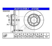 ATE 2X Disco Freno Anteriore 3020 Completo Per Toyota Land Cruiser _J7_ _N5_