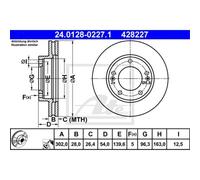 ATE 2X Disco Freno Anteriore 3020 Ventilato Per KIA Sorento I JC 24.0128-0227.1