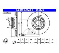 ATE 2X Disco Freno Anteriore 3140 Ventilato Per Audi A6 Avant 4F5 C6 4F2