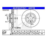 Discofreno ATE 24.0132-0116.1 per MULTIVAN T5 2.0 2003-2015