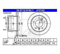 ATE 2X Disco Freno Posteriore 2580 Completo Per Mercedes-Benz Sprinter 2-T