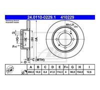 ATE 2X Disco Freno Posteriore 2600 Voll Per Mitsubishi Space Star DG_A