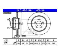 ATE 2X Disco Freno Posteriore 2700 Completo Per Chrysler PT Cruiser PT_ PL