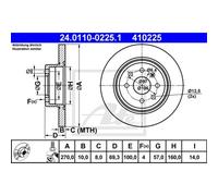 ATE 2X Disco Freno Posteriore 2700 Completo Per Opel Vectra B J96 31_ 38_