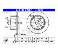 ATE 2x Disco Freno Posteriore 2700 Pieno per Opel Chris Un 85 _Vectra 86_