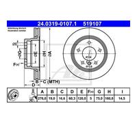 ATE 2x Disco Freno Posteriore 2760 Ventilato per BMW 3er Compatto E46 E36