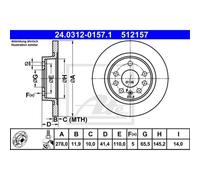 ATE 2x Disco Freno Posteriore 2780 Pieno per Opel Vectra C Z02 Saab 9-3