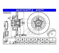 ATE 2X Disco Freno Posteriore 2800 Completo Per Renault Trafic II Furgone FL JL