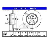 ATE 2X Disco Freno Posteriore 2900 Completo Per Mercedes-Benz S-Class W140
