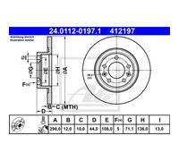 ATE 2x Disco Freno Posteriore 2900 Pieno per Peugeot 508 Sw I 8E_ 8D_