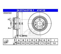 ATE 2X Disco Freno Posteriore 2900 Voll Per Citroën Jumpy Kasten Peugeot