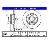 COPPIA DISCHI FRENO POST ATE SEAT ALHAMBRA 1.9 TDI 4motion 85KW 00>10 2401130...