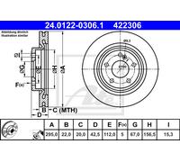 ATE 2x Disco Freno Posteriore Ø295 MM Ventilato per Mercedes-Benz Classe Gla