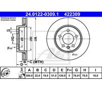 COPPIA DISCHI FRENO POST ATE VW CALIFORNIA 2.0 TDI 130KW 19> 24012203091