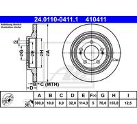 2x ATE 24.0110-0411.1 Disco Freno 300mm per Hyundai Kona OS Ose Osi Kia Niro