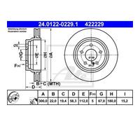 COPPIA DISCHI FRENO POST ATE MERCEDES-BENZ SL 350 200KW 06>12 24012202291