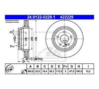 ATE 2X Disco Freno Posteriore Ø300Mm Ventilato Per Mercedes SL S-Class R230 W221