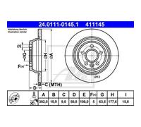 ATE 2X Disco Freno Posteriore 3020 Completo Per Ford Kuga I S-Max WA6 Land