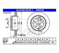 ATE 2X Disco Freno Posteriore 3020 Ventilato Per Land Rover Freelander 2 FA_
