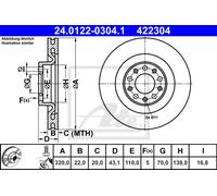 ATE 2x Disco Freno Posteriore Ø320 MM Ventilato per Alfa Romeo Stelvio 949_2.0