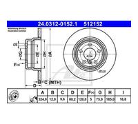 Disco freno ATE Power Disc 24.0312-0152.1, 1 Pezzo