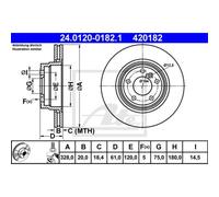 Discofreno ATE 24.0120-0182.1 per BMW 7 (E38) 5.4 1994-2001
