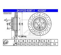 ATE 2X Disco Freno Posteriore Ø330 Mm Forato/Interno Per Mercedes-Benz M-Klasse
