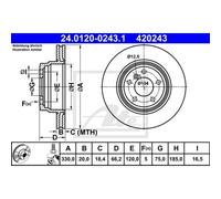ATE 2x Disco Freno Posteriore 3300 Ventilato per BMW 3er Touring F31 4 Gran